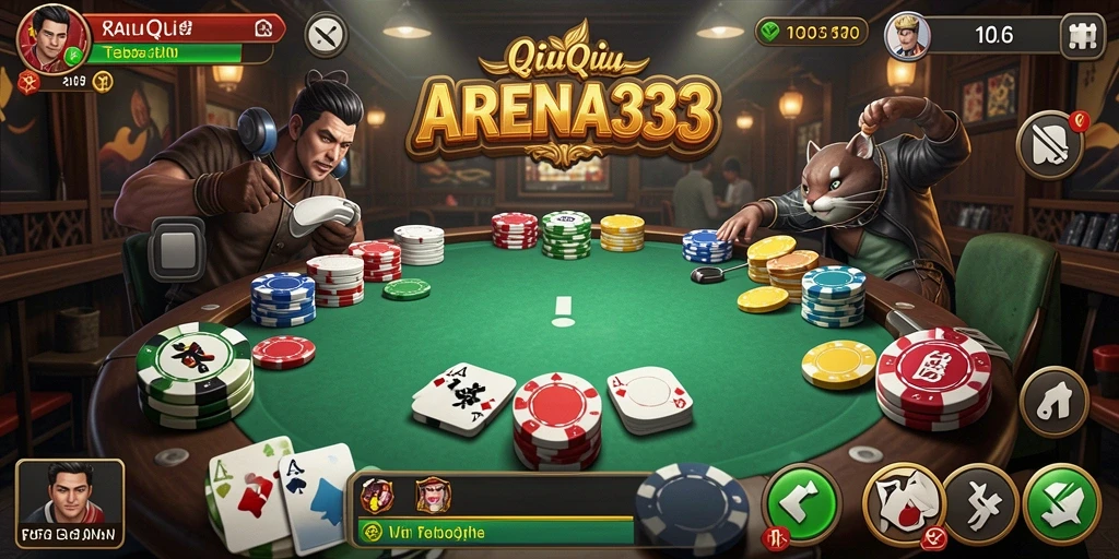 Gameplay seru dari ARENA333 dalam pertarungan QiuQiu.