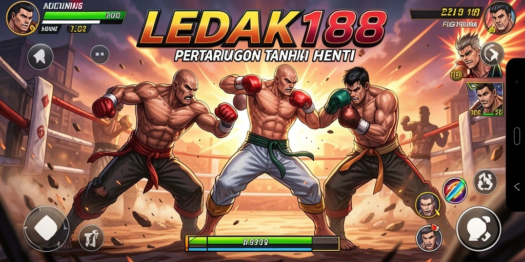 Tampak aksion mendebarkan di arena pertarungan LEDAK188.