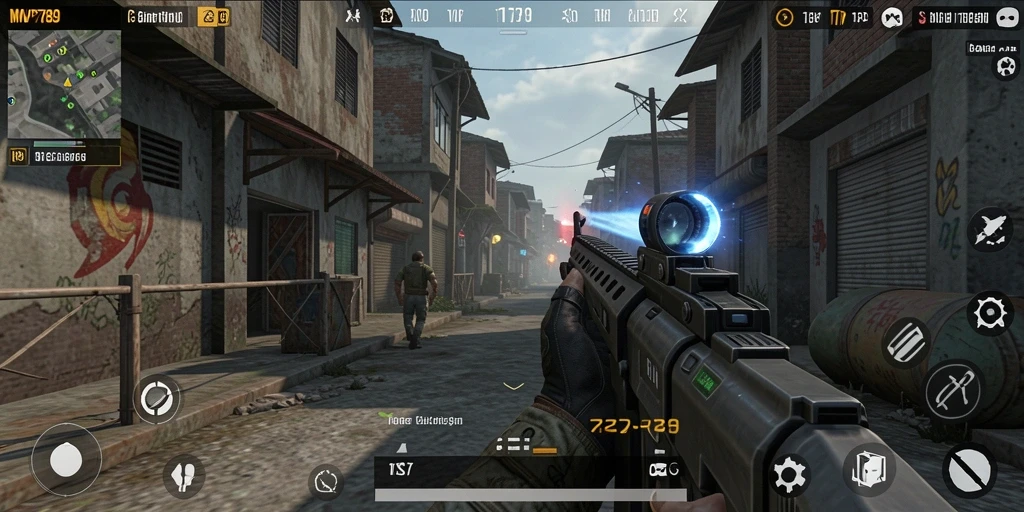 Screenshot MVP789 menunjukkan aksi pertempuran yang intens dalam suasana TPS.